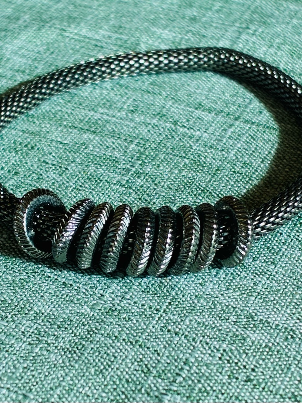 Women's Silver Mesh Coil Bracelet
